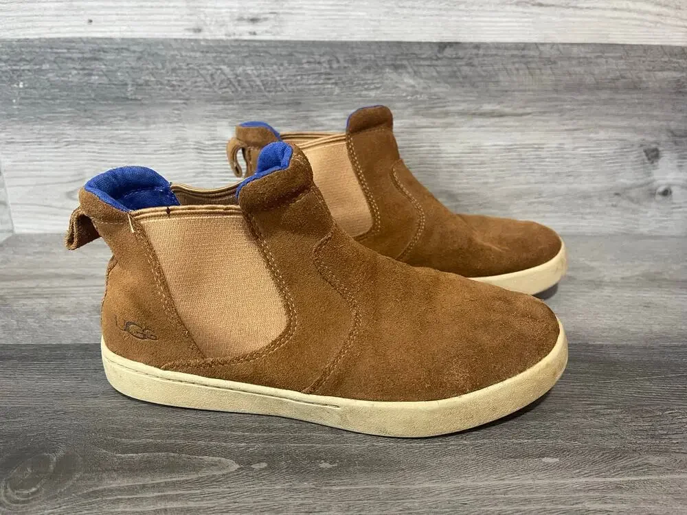UGG Hamden Trainer Kids 5 Chestnut Brown Suede Chelsea Slip On Shoes 1012395K